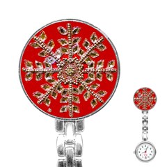 Snowflake Jeweled Stainless Steel Nurses Watch by Nexatart