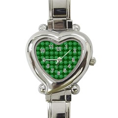 Snowflakes Square Heart Italian Charm Watch by Nexatart