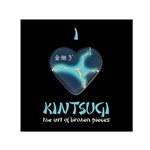 I LOVE KINTSUGI Small Satin Scarf (Square) Front