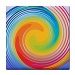 Rainbow Swirl Tile Coasters Front