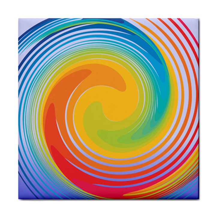 Rainbow Swirl Tile Coasters