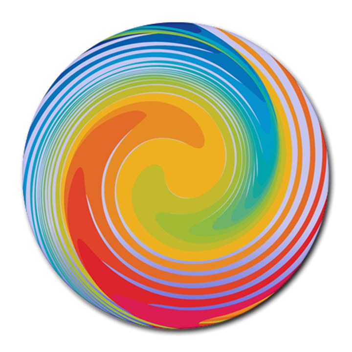 Rainbow Swirl Round Mousepads