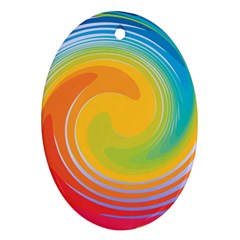 Rainbow Swirl Ornament (oval) by OneStopGiftShop