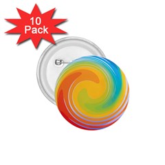 Rainbow Swirl 1 75  Buttons (10 Pack) by OneStopGiftShop