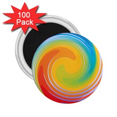 Rainbow Swirl 2 25  Magnets (100 Pack)  by OneStopGiftShop