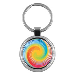 Rainbow Swirl Key Chains (round) 