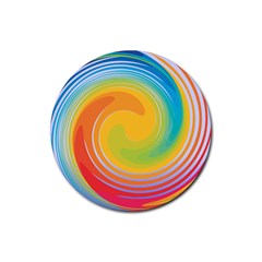 Rainbow Swirl Rubber Coaster (round)  by OneStopGiftShop