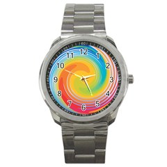 Rainbow Swirl Sport Metal Watch