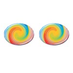 Rainbow Swirl Cufflinks (Oval) Front(Pair)