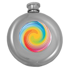 Rainbow Swirl Round Hip Flask (5 Oz) by OneStopGiftShop