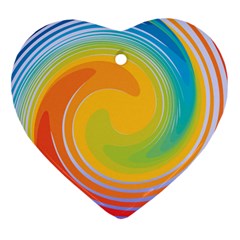 Rainbow Swirl Heart Ornament (two Sides) by OneStopGiftShop