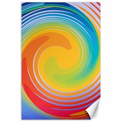 Rainbow Swirl Canvas 24  X 36  by OneStopGiftShop