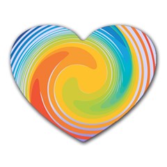 Rainbow Swirl Heart Mousepads