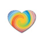 Rainbow Swirl Rubber Coaster (Heart)  Front