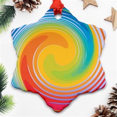 Rainbow Swirl Ornament (snowflake) by OneStopGiftShop