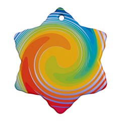 Rainbow Swirl Snowflake Ornament (two Sides) by OneStopGiftShop