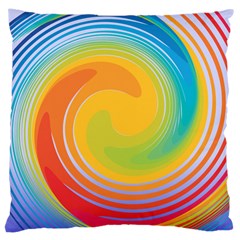 Rainbow Swirl Large Cushion Case (two Sides) by OneStopGiftShop