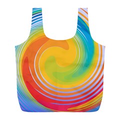 Rainbow Swirl Full Print Recycle Bags (l)  by OneStopGiftShop