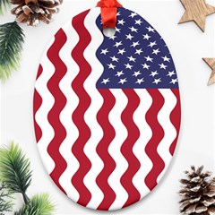 American Flag Oval Ornament (two Sides) by OneStopGiftShop