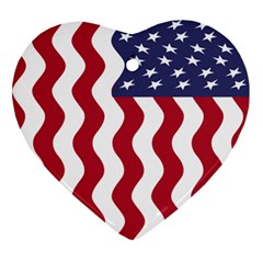 American Flag Heart Ornament (two Sides) by OneStopGiftShop