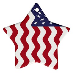 American Flag Star Ornament (two Sides) by OneStopGiftShop