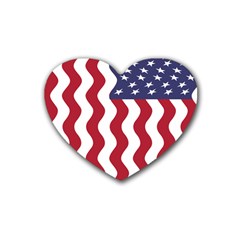 American Flag Rubber Coaster (heart) 