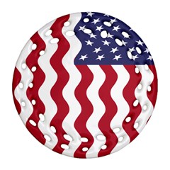 American Flag Round Filigree Ornament (two Sides) by OneStopGiftShop