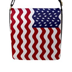 American Flag Flap Messenger Bag (l)  by OneStopGiftShop