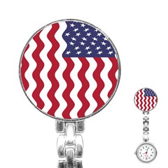 American Flag Stainless Steel Nurses Watch by OneStopGiftShop