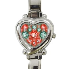 Star Pattern  Heart Italian Charm Watch by Nexatart