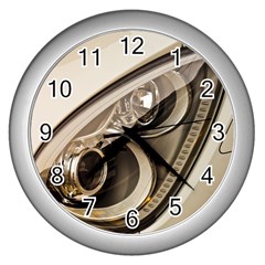 Spotlight Light Auto Wall Clocks (silver)  by Nexatart