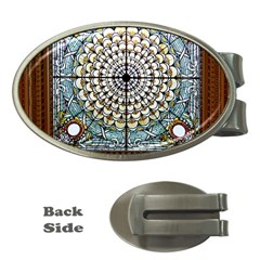 Stained Glass Window Library Of Congress Money Clips (oval)  by Nexatart