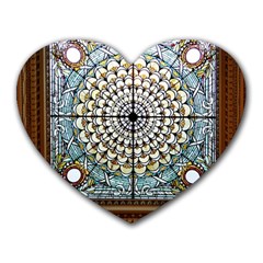 Stained Glass Window Library Of Congress Heart Mousepads by Nexatart