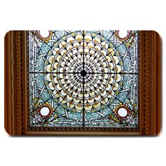 Stained Glass Window Library Of Congress Large Doormat  by Nexatart