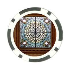 Stained Glass Window Library Of Congress Poker Chip Card Guard by Nexatart