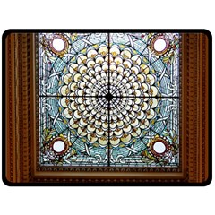 Stained Glass Window Library Of Congress Fleece Blanket (large)  by Nexatart