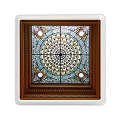 Stained Glass Window Library Of Congress Memory Card Reader (square)  by Nexatart