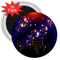 Star Advent Christmas Eve Christmas 3  Magnets (10 Pack)  by Nexatart