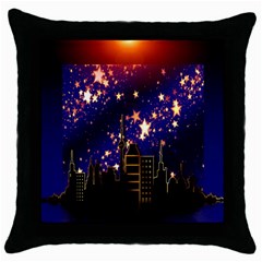 Star Advent Christmas Eve Christmas Throw Pillow Case (black) by Nexatart