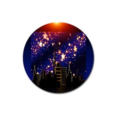 Star Advent Christmas Eve Christmas Magnet 3  (round) by Nexatart