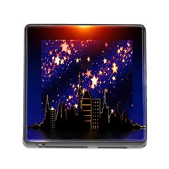 Star Advent Christmas Eve Christmas Memory Card Reader (square) by Nexatart