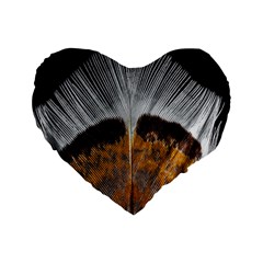 Spring Bird Feather Turkey Feather Standard 16  Premium Flano Heart Shape Cushions by Nexatart