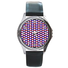 Star Pattern Round Metal Watch