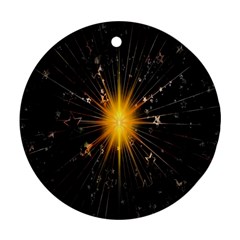 Star Christmas Advent Decoration Round Ornament (two Sides) by Nexatart