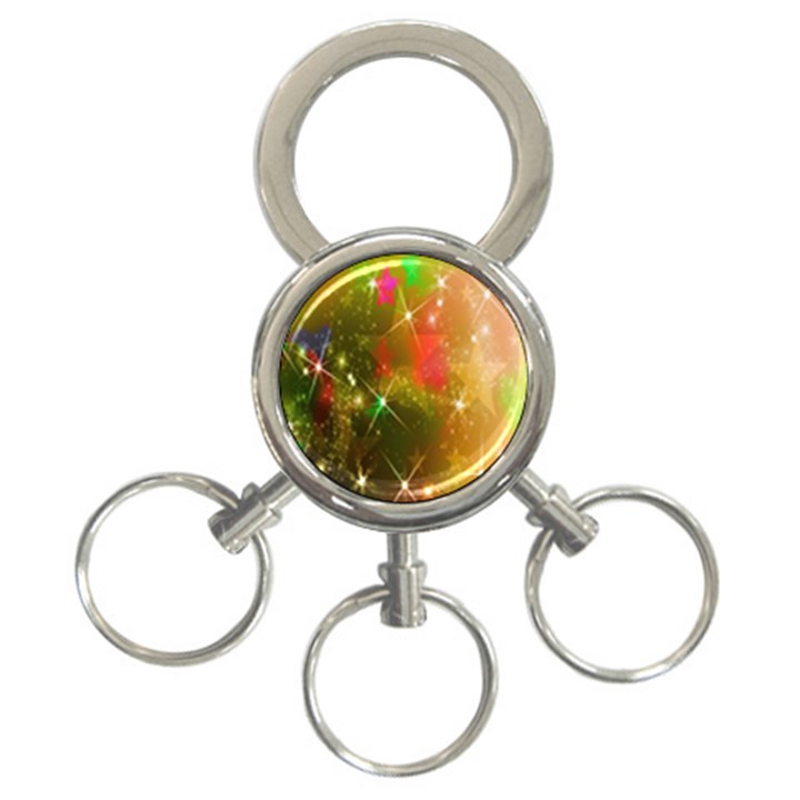 Star Christmas Background Image Red 3-Ring Key Chains