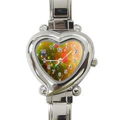 Star Christmas Background Image Red Heart Italian Charm Watch by Nexatart