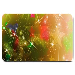 Star Christmas Background Image Red Large Doormat  by Nexatart