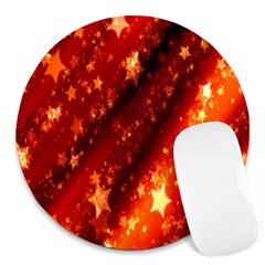 Star Christmas Pattern Texture Round Mousepads by Nexatart