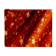 Star Christmas Pattern Texture Cosmetic Bag (xl) by Nexatart