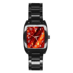 Star Christmas Pattern Texture Stainless Steel Barrel Watch by Nexatart